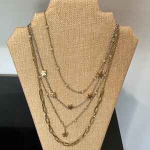 Bohemian “ Terri “ Boho 4 Chain Necklace in Gold R3A